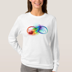 Infinity Symbol with Rainbow Feather T-Shirt
