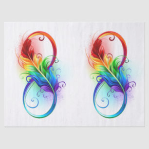 Infinity Symbol with Rainbow Feather Tissue Paper