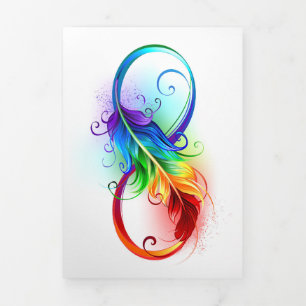 Infinity Symbol with Rainbow Feather Tri-Fold Announcement