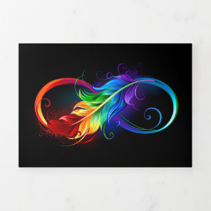 Infinity Symbol with Rainbow Feather Tri-Fold Program