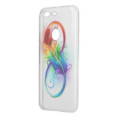 Infinity Symbol with Rainbow Feather Uncommon Google Pixel Case (Back/Left)