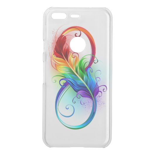 Infinity Symbol with Rainbow Feather Uncommon Google Pixel Case (Back)