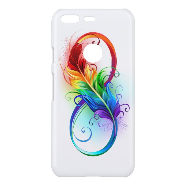 Infinity Symbol with Rainbow Feather Uncommon Google Pixel Case (Back)