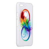 Infinity Symbol with Rainbow Feather Uncommon Google Pixel Case (Back/Right)