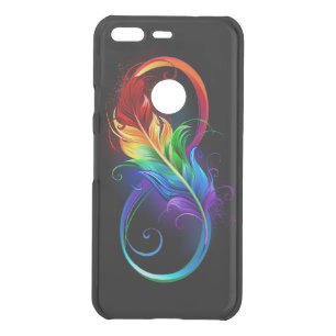 Infinity Symbol with Rainbow Feather Uncommon Google Pixel Case