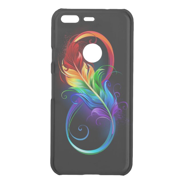 Infinity Symbol with Rainbow Feather Uncommon Google Pixel Case (Back)