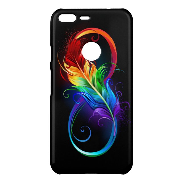 Infinity Symbol with Rainbow Feather Uncommon Google Pixel XL Case (Back)