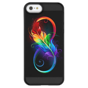 Infinity Symbol with Rainbow Feather Permafrost iPhone SE/5/5s Case