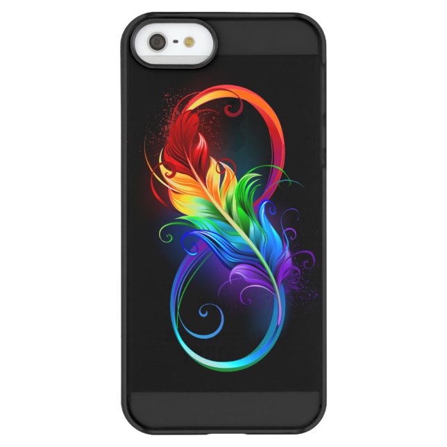 Infinity Symbol with Rainbow Feather Uncommon iPhone Case (Back)