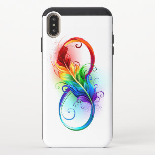 Infinity Symbol with Rainbow Feather iPhone XS Max Slider Case