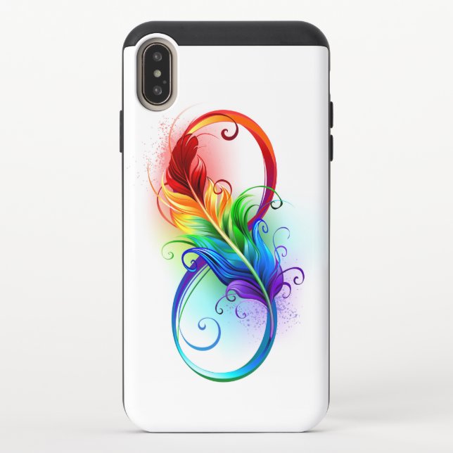 Infinity Symbol with Rainbow Feather Uncommon iPhone Case (Back)