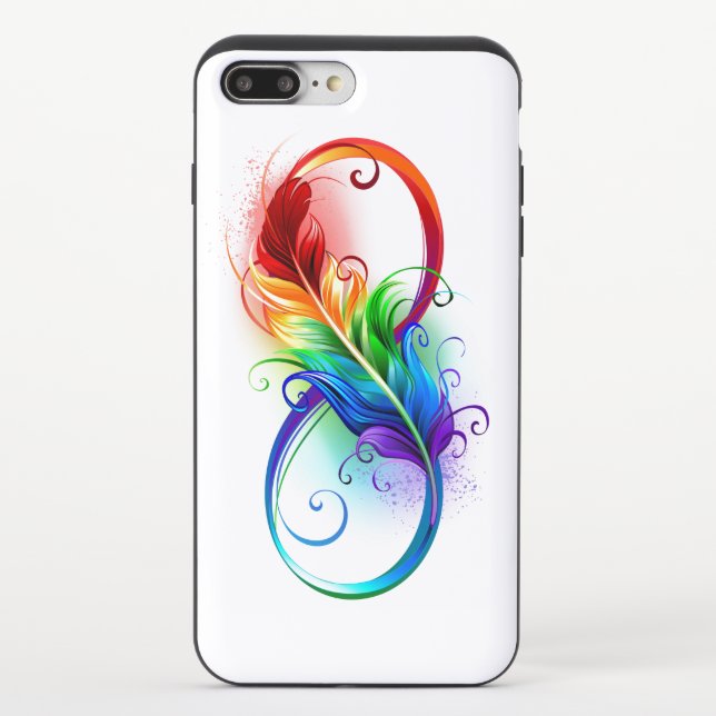 Infinity Symbol with Rainbow Feather Uncommon iPhone Case (Back)