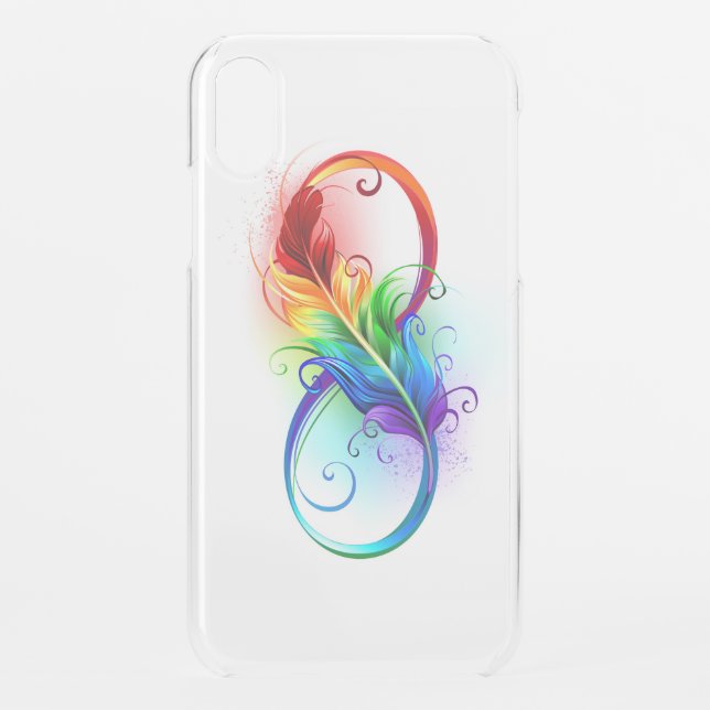 Infinity Symbol with Rainbow Feather Uncommon iPhone Case (Back)
