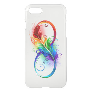 Infinity Symbol with Rainbow Feather iPhone SE/8/7 Case