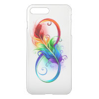 Infinity Symbol with Rainbow Feather
