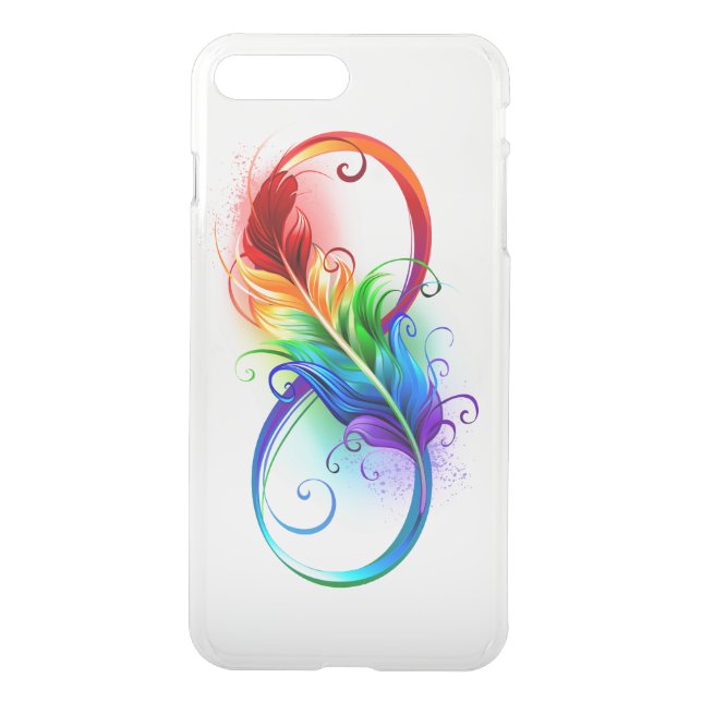 Infinity Symbol with Rainbow Feather Uncommon iPhone Case (Back)