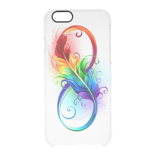 Infinity Symbol with Rainbow Feather Uncommon iPhone Case (Back)