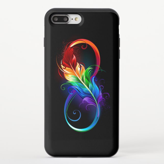 Infinity Symbol with Rainbow Feather Uncommon iPhone Case (Back)