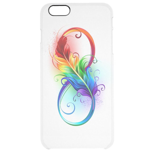 Infinity Symbol with Rainbow Feather Uncommon iPhone Case (Back)