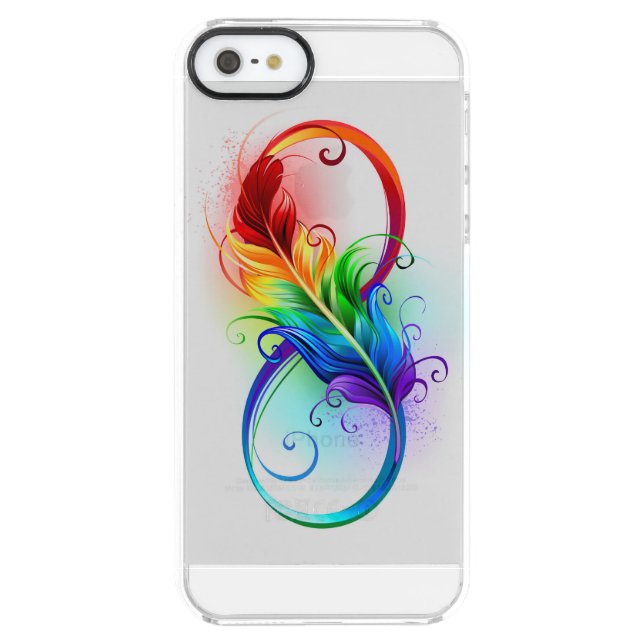 Infinity Symbol with Rainbow Feather Uncommon iPhone Case (Back)