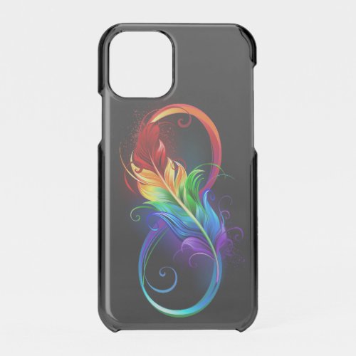 Infinity Symbol with Rainbow Feather iPhone 11 Pro Case