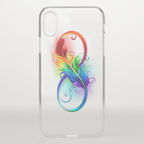 Infinity Symbol with Rainbow Feather iPhone XS Case