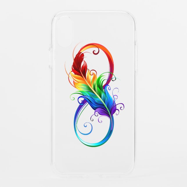 Infinity Symbol with Rainbow Feather Uncommon iPhone Case (Back)