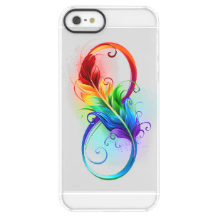 Infinity Symbol with Rainbow Feather Permafrost iPhone SE/5/5s Case
