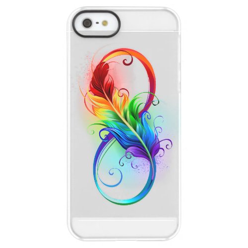 Infinity Symbol with Rainbow Feather Permafrost iPhone SE55s Case