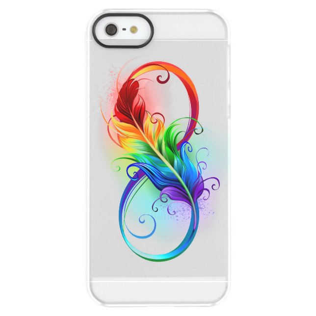 Infinity Symbol with Rainbow Feather Uncommon iPhone Case (Back)