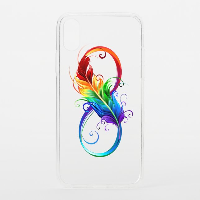 Infinity Symbol with Rainbow Feather Uncommon iPhone Case (Back)