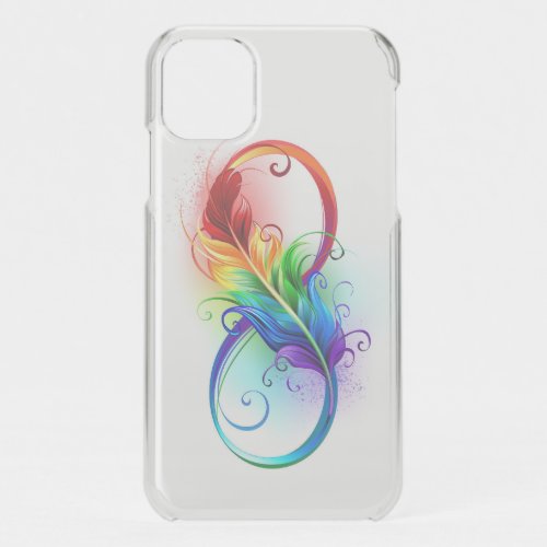 Infinity Symbol with Rainbow Feather iPhone 11 Case