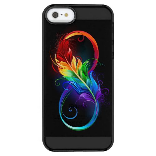 Infinity Symbol with Rainbow Feather Clear iPhone SE55s Case