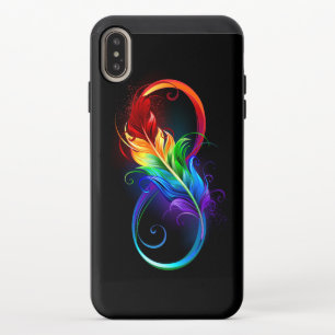 Infinity Symbol with Rainbow Feather iPhone XS Max Slider Case