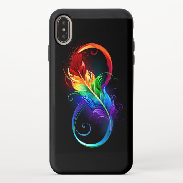 Infinity Symbol with Rainbow Feather Uncommon iPhone Case (Back)