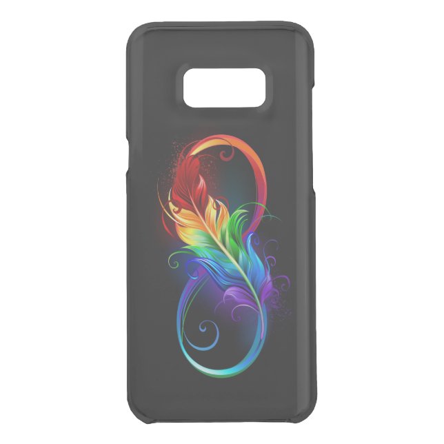 Infinity Symbol with Rainbow Feather Uncommon Samsung Galaxy Case (Back)