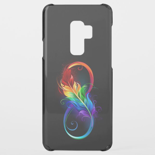 Infinity Symbol with Rainbow Feather Uncommon Samsung Galaxy Case (Back)