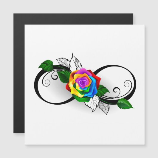 Infinity Symbol with Rainbow Rose (Front/Back)