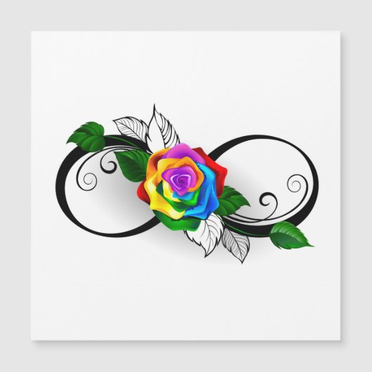 Infinity Symbol with Rainbow Rose (Front)