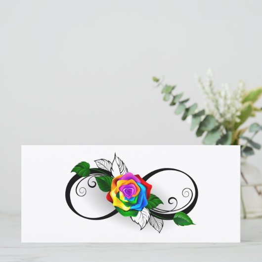Infinity Symbol with Rainbow Rose (Standing Front)