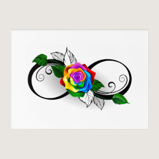 Infinity Symbol with Rainbow Rose Acrylic Print