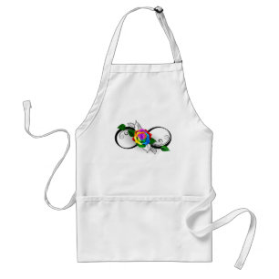 Infinity Symbol with Rainbow Rose Adult Apron