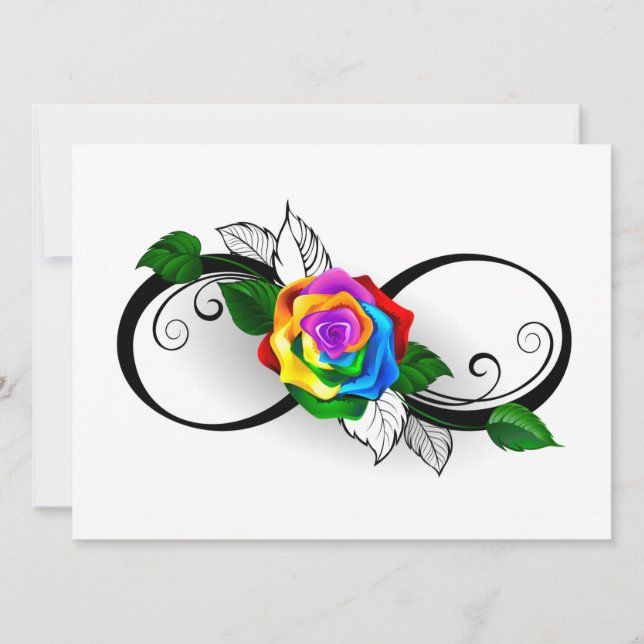 Infinity Symbol with Rainbow Rose Announcement (Front)