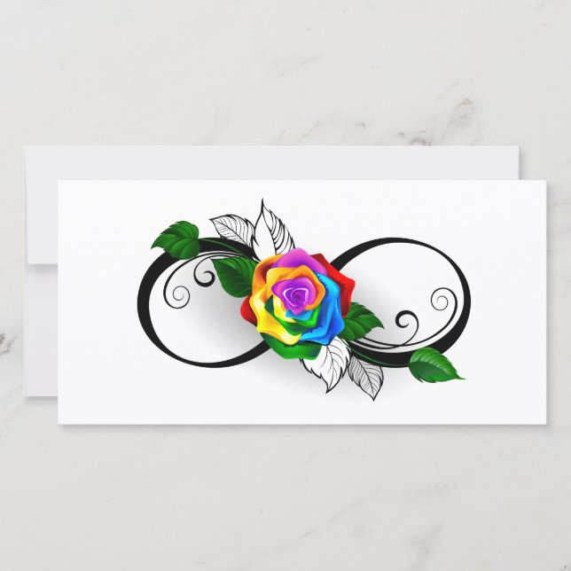 Infinity Symbol with Rainbow Rose Announcement (Front)
