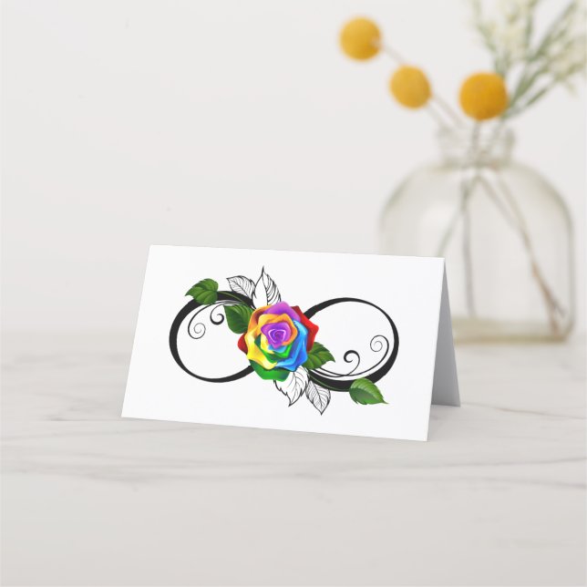 Infinity Symbol with Rainbow Rose Appointment Card (Front)