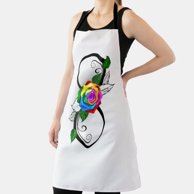 Infinity Symbol with Rainbow Rose Apron (Insitu)