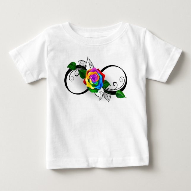 Infinity Symbol with Rainbow Rose Baby T-Shirt (Front)