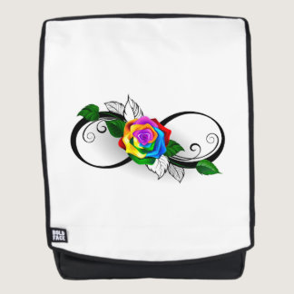 Infinity Symbol with Rainbow Rose Backpack