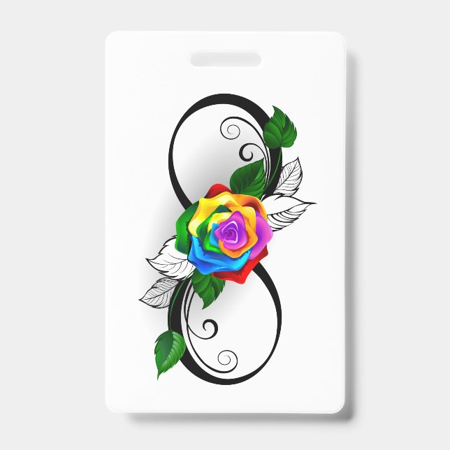 Infinity Symbol with Rainbow Rose Badge (Front)