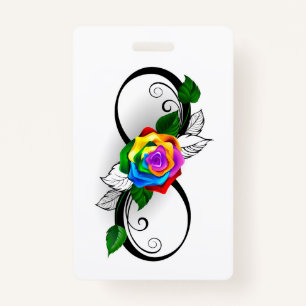 Infinity Symbol with Rainbow Rose Badge